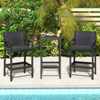Tangkula 3 Pieces Patio Bar Set for Garden