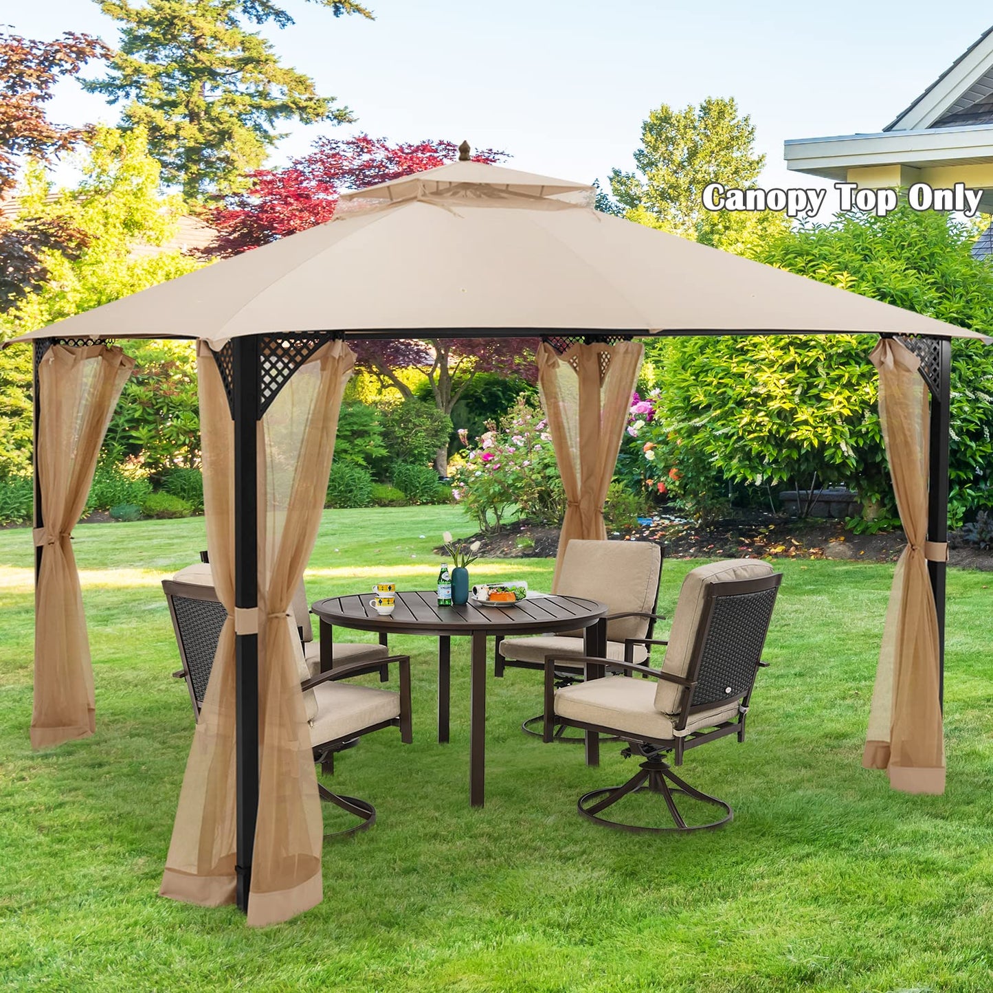 10x12 Ft Gazebo Replacement Canopy Top - Tangkula