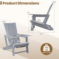 Tangkula Adirondack Chairs with Cup Holder for Garden