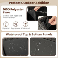 Tangkula Rattan Deck Box, 85 Gallon Storage Container with Waterproof Liner, Wheels & Gas Strut