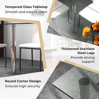 Tangkula 5 PCS Dining Table Set Modern Tempered Glass Top