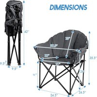 Tangkula Oversized Camping Chair with Cup Holder