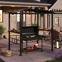 Tangkula 8x5 FT Hardtop Grill Gazebo for Patio Garden Lawn Deck