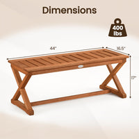 Tangkula Wood Outdoor Bench Backless