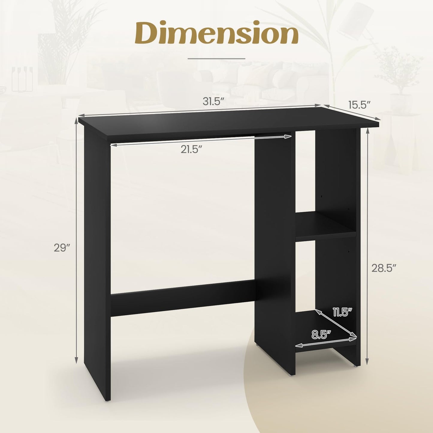 Tangkula Computer Desk with Storage Shelves