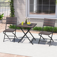 Tangkula 3 Piece Outdoor Folding Bistro Set