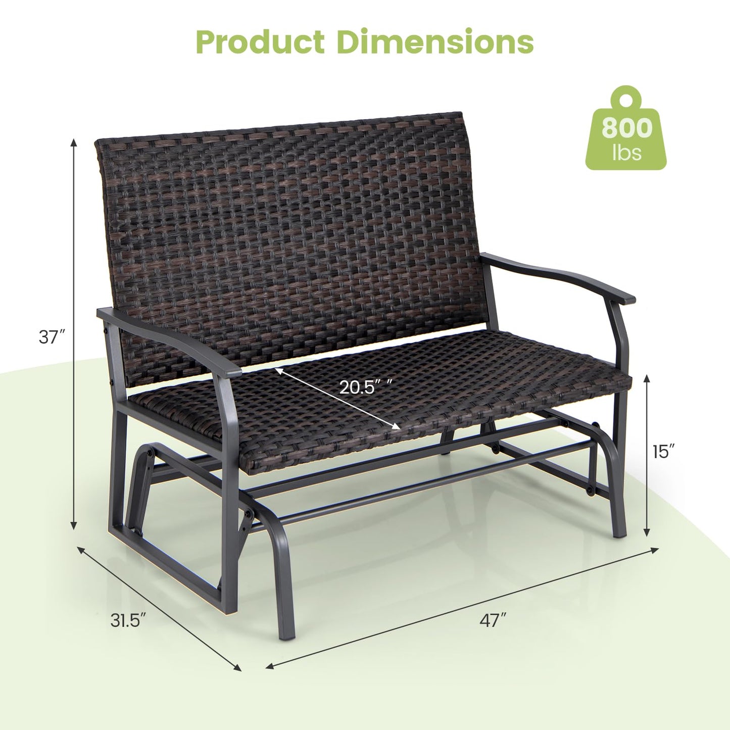 Banc balançoire de jardin Tangkula