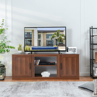 Tangkula Farmhouse TV Stand with Double Barn Doors