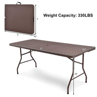 TANGKULA 6' Folding Table with Carrying Handle