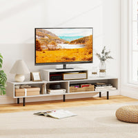 Tangkula 3 Cubby TV Stand for TVs up to 70" Entertainment Center