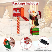 Tangkula Christmas Lighted Mailbox & Penguin for Home Lawn Yard Garden Porch Party Indoor Outdoor