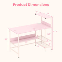 Tangkula 48" Reversible Computer Desk with Bookshelves
