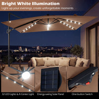 Tangkula 10ft Patio Umbrella with Solar Lights
