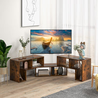 Tangkula 3 Pieces Console TV Stand, Free-Combination Entertainment Center for 50 55 60 65 Inch TV