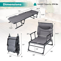 Tangkula 3 in 1 Lounge Chair Outdoor with Cushion