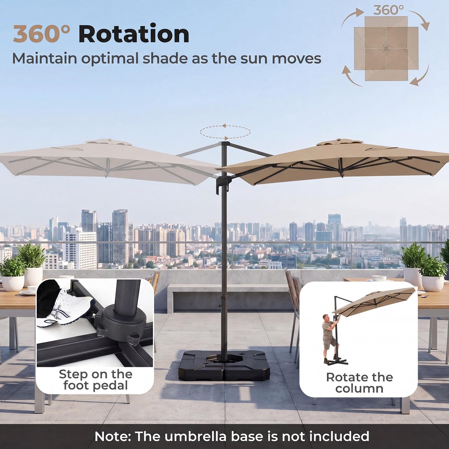 Tangkula Patio Umbrella Large Offset Cantilever Outdoor Umbrella(10x13 FT)