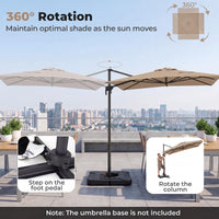 Tangkula Patio Umbrella Large Offset Cantilever Outdoor Umbrella(10x13 FT)