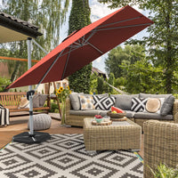 Tangkula 10ft Patio Cantilever Umbrella w/Cross Base