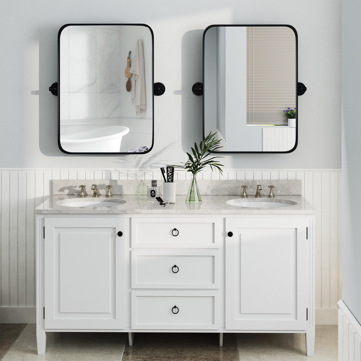 Tangkula 30 x 22 Inch Pivot Wall-Mounted Mirror
