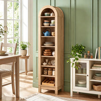 Tangkula 71" Tall Arched Bookcase for Living Room