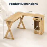 Tangkula L-Shaped Computer Desk Home Office Workstation
