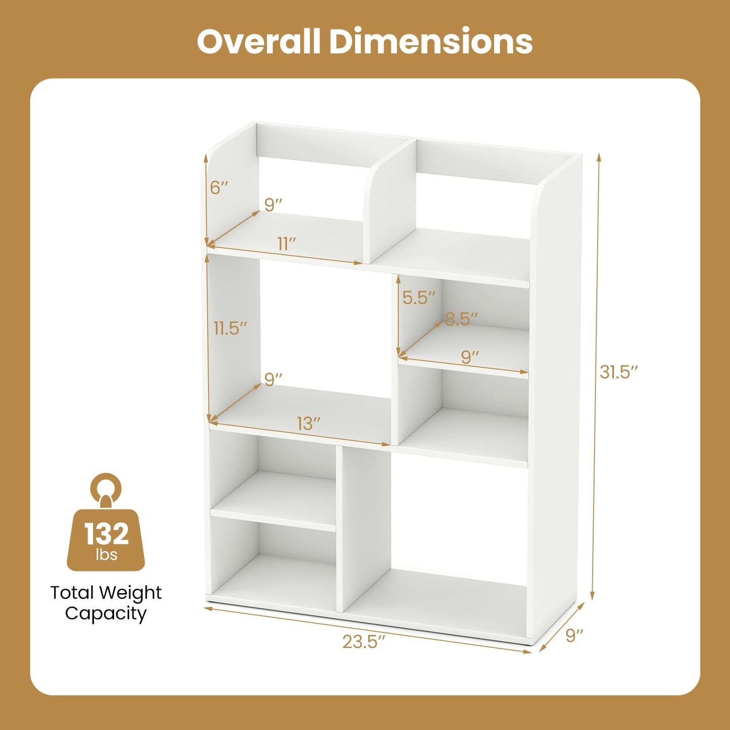 Tangkula Desktop Bookshelf, 5-Tier Desktop Display Rack