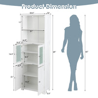Tangkula Tall Bathroom Storage Cabinet, Freestanding Floor Cabinet