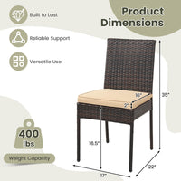 Tangkula Wicker Patio Chairs Set of 4