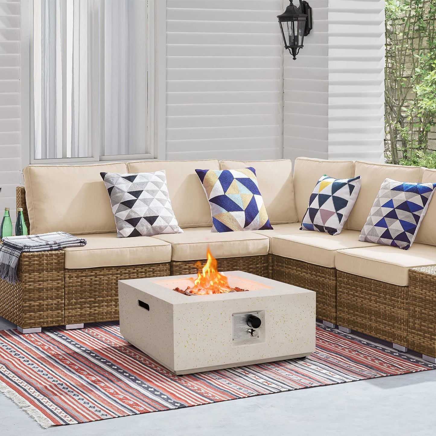 28 Inches Propane Fire Pit Table - Tangkula