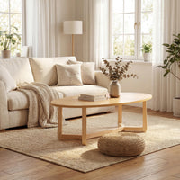 Tangkula 46" Oval Coffee Table for Living Room