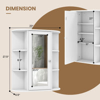 Tangkula Bathroom Medicine Cabinet with Mirror Door and Shelves