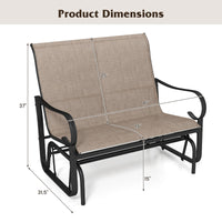 Banc de jardin Tangkula Gilder 2 places en tissu avec dossier haut