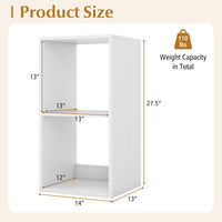 Tangkula 2-Cube Bookcase, 3-Tier Bookshelf with Open Compartments