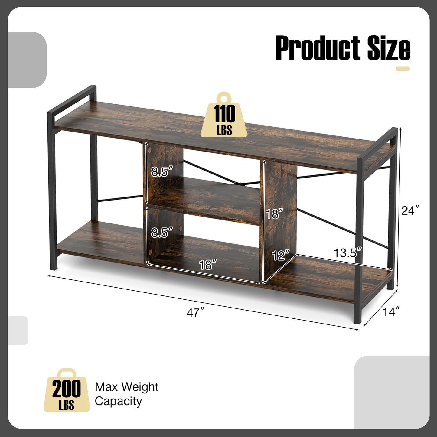Tangkula TV Stand for 55” TVs