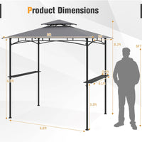 Tangkula 2 Tier Barbecue Gazebo with 2 Shelves