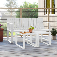 Tangkula Patio Loveseat Weather-Resistant Plastic 2-Person Bench