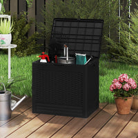 Tangkula 25 Gallon Waterproof Outdoor Storage Box with Lockable Lid
