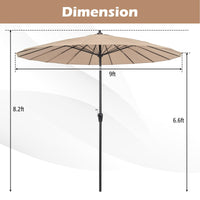 Tangkula 9FT Round Patio Umbrella, Outdoor Market Umbrella with 18 Fiberglass Ribs