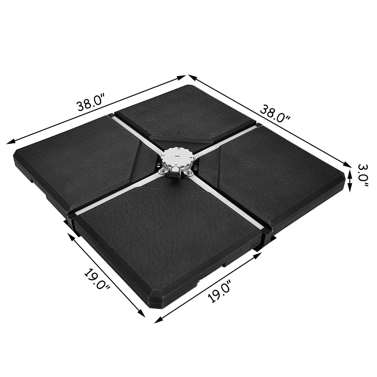 Tangkula 4 pieds de base de parasol déporté en porte-à-faux, 96,5 cm x 96,5 cm