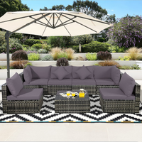 7-Piece Patio Furniture Set, Outdoor Sectional PE Rattan Sofa Set