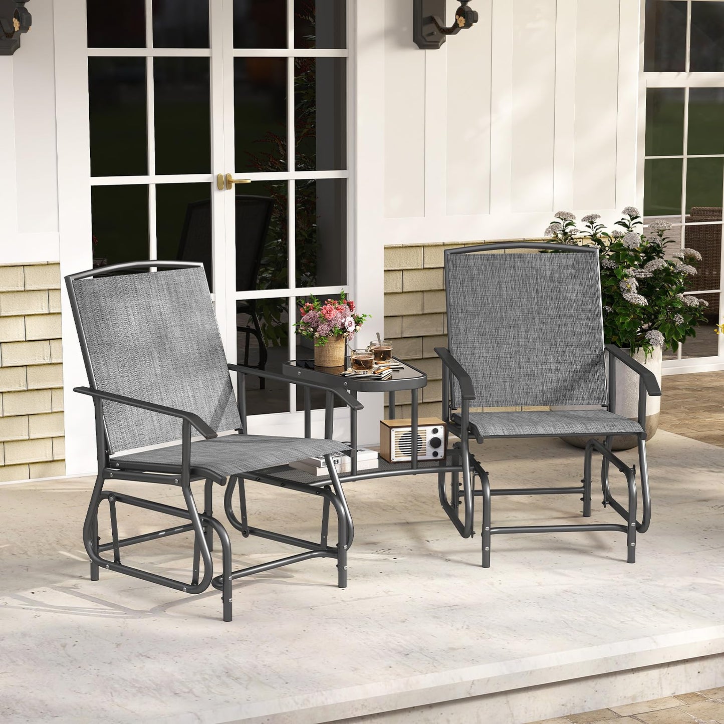 Tangkula Patio 2 Person Swing Glider Chair