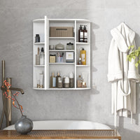 Tangkula Bathroom Medicine Cabinet with Mirror Door and Shelves