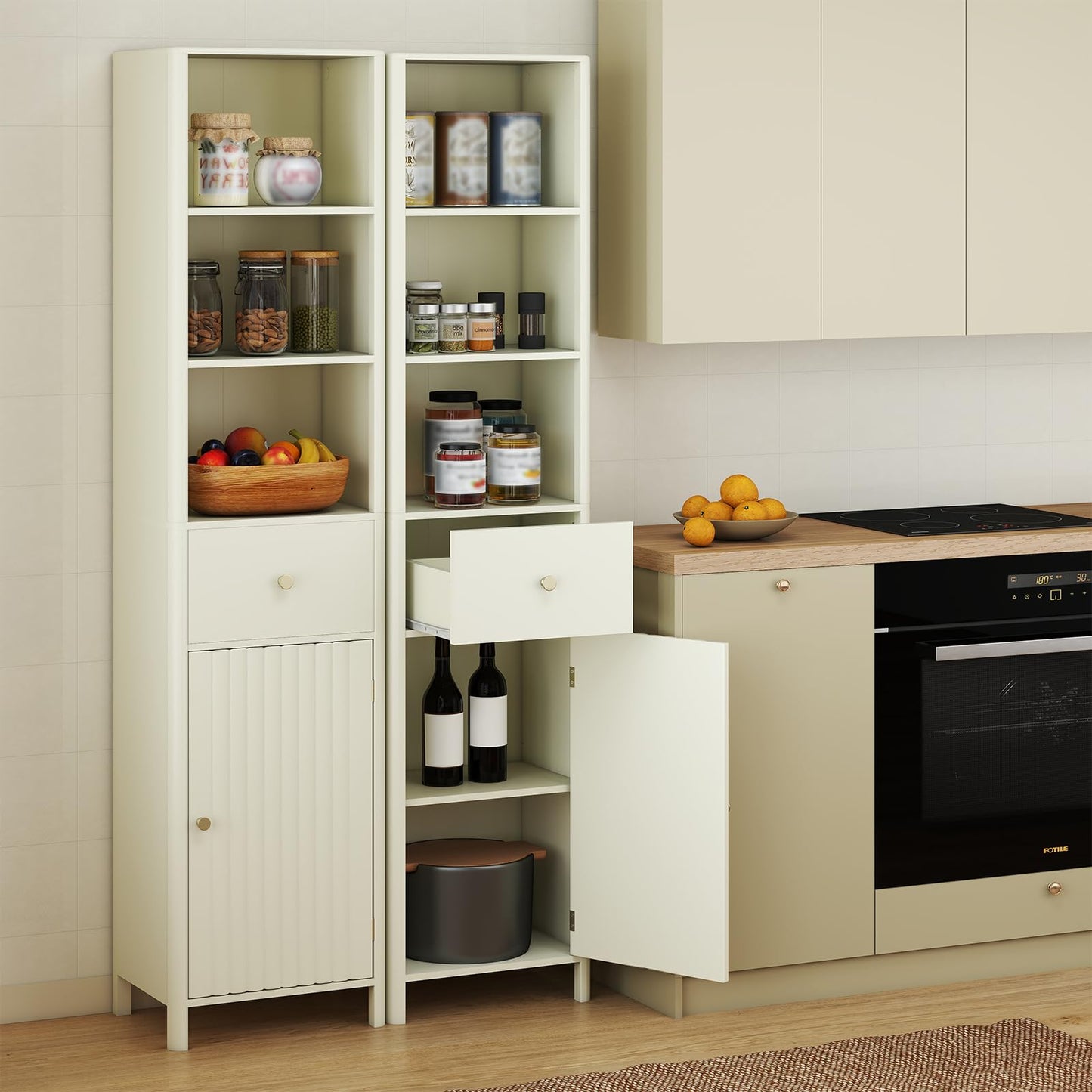 Tangkula 67" Tall Bathroom Cabinet Narrow Floor Cabinet