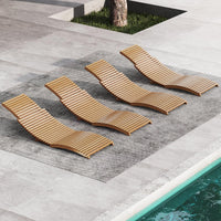 Tangkula Teak Wood Patio Folding Chaise Lounge Chair with Slatted Seat