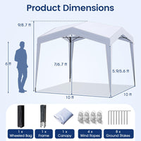 Tangkula 10x10Ft Pop up Canopy UPF50+ Portable Outdoor Tent with Wheeled Bag