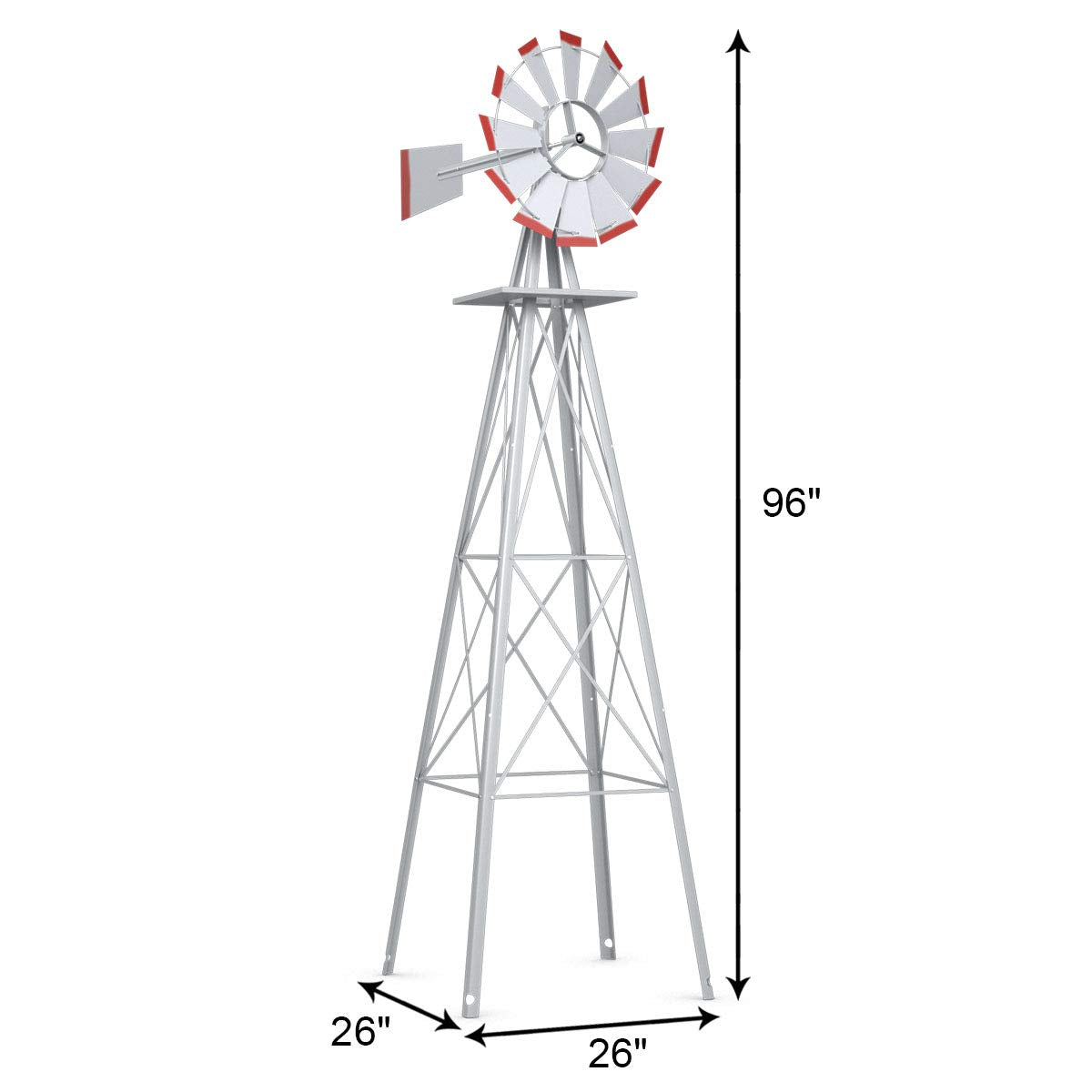 Tangkula 8FT Windmill Yard Garden Metal Ornamental