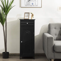 Bathroom Floor Cabinet, Wooden Side Storage Organizer Unit