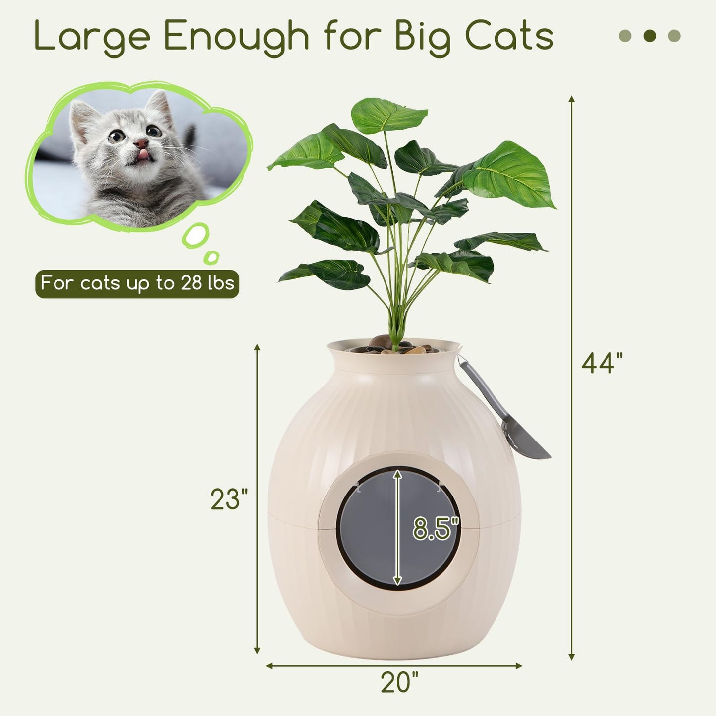 Tangkula Hidden Litter Box Plant, Cat Litter Box Enclosure Furniture with Odor Removal System