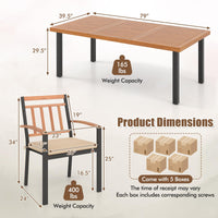 Tangkula 9 Pieces Patio Dining Set with Soft Cushions and 1.9” Umbrella Hole