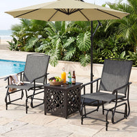 Tangkula Outdoor Glider Chair with Metal Frame & Armrests (1/2)